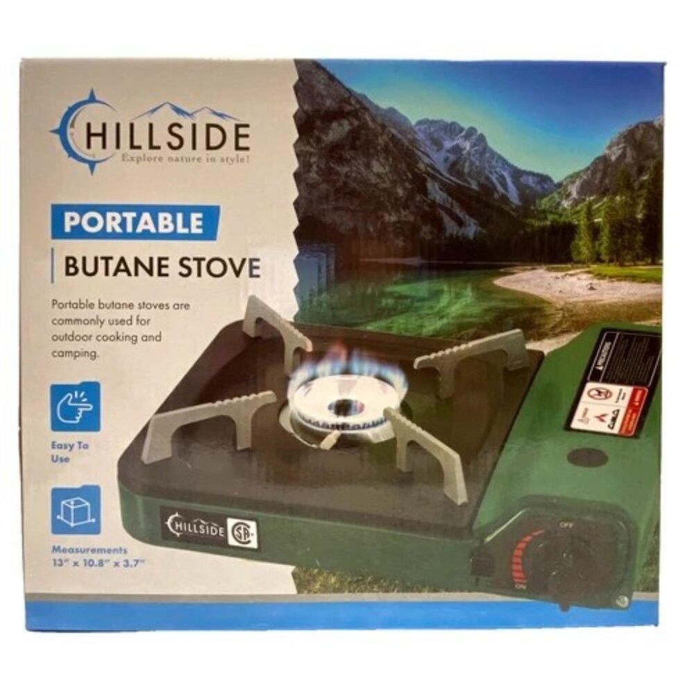 Portable Butane Camp Stove Outdoor Cooking Camping 7,650 BTU Hillside New In Box